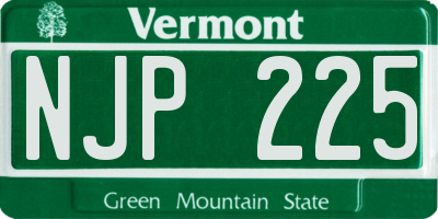 VT license plate NJP225