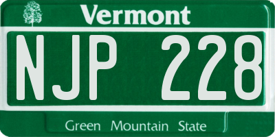VT license plate NJP228