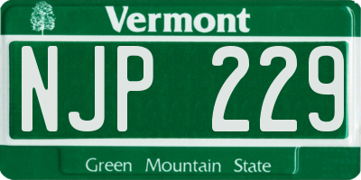 VT license plate NJP229