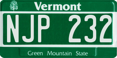 VT license plate NJP232