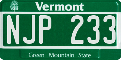 VT license plate NJP233