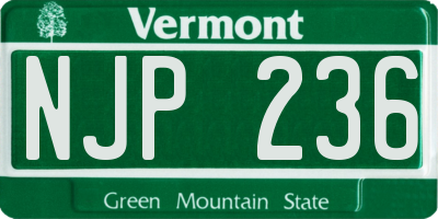 VT license plate NJP236
