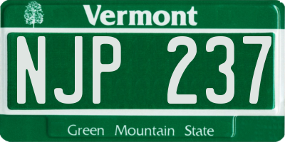 VT license plate NJP237