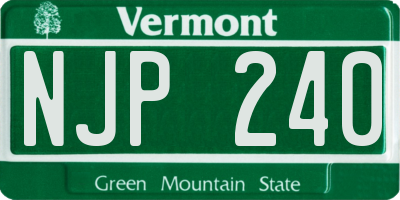 VT license plate NJP240