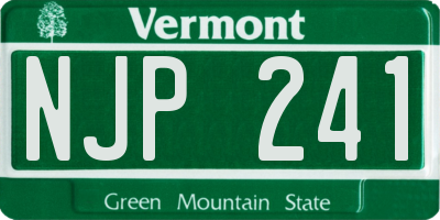VT license plate NJP241