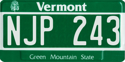 VT license plate NJP243
