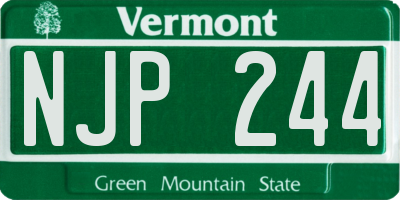 VT license plate NJP244