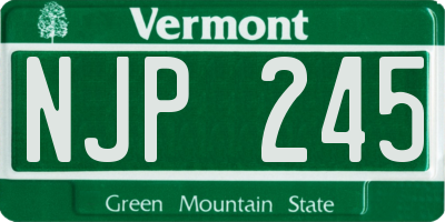 VT license plate NJP245