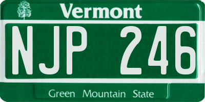 VT license plate NJP246
