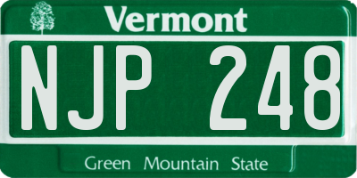 VT license plate NJP248