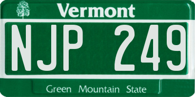 VT license plate NJP249