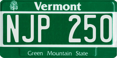 VT license plate NJP250