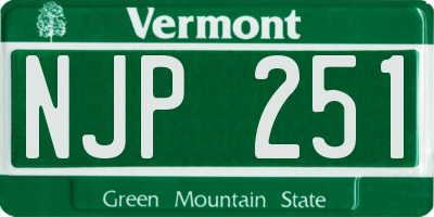 VT license plate NJP251
