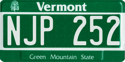 VT license plate NJP252