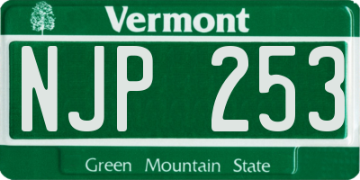 VT license plate NJP253