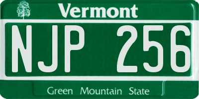 VT license plate NJP256