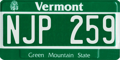 VT license plate NJP259
