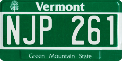 VT license plate NJP261