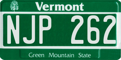 VT license plate NJP262