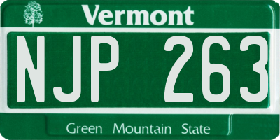 VT license plate NJP263