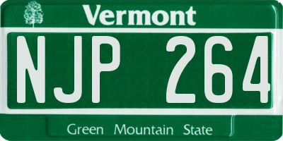 VT license plate NJP264