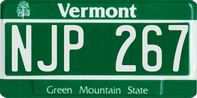 VT license plate NJP267