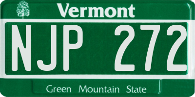 VT license plate NJP272