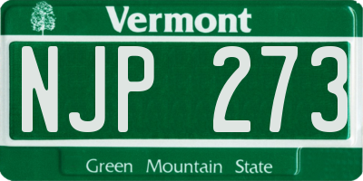 VT license plate NJP273