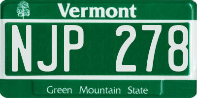 VT license plate NJP278