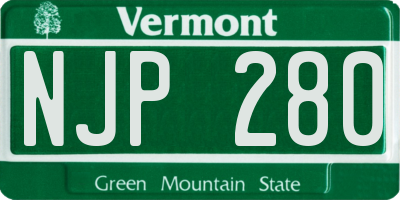 VT license plate NJP280