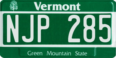 VT license plate NJP285