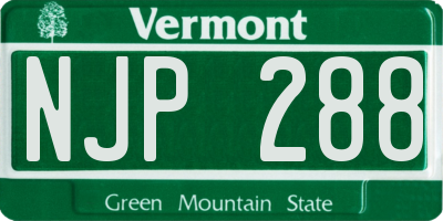 VT license plate NJP288