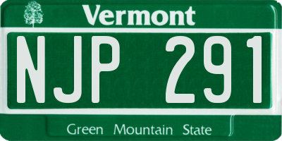VT license plate NJP291