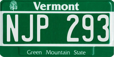 VT license plate NJP293