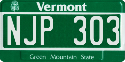 VT license plate NJP303