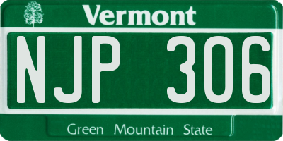 VT license plate NJP306