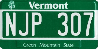 VT license plate NJP307