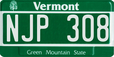 VT license plate NJP308