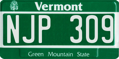 VT license plate NJP309