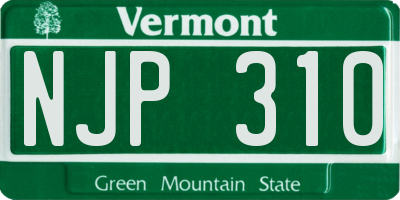 VT license plate NJP310