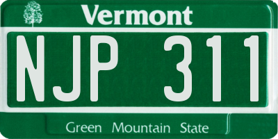 VT license plate NJP311