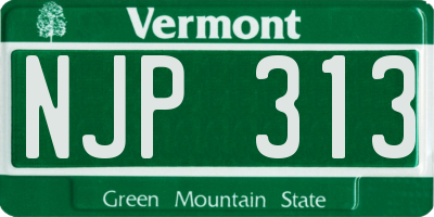 VT license plate NJP313