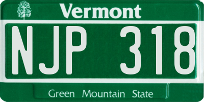 VT license plate NJP318