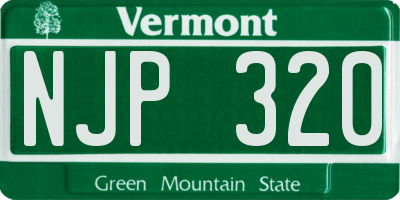 VT license plate NJP320