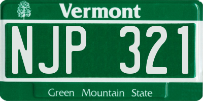 VT license plate NJP321