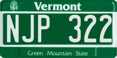 VT license plate NJP322
