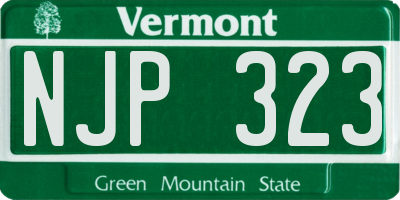 VT license plate NJP323