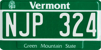 VT license plate NJP324