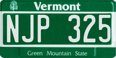 VT license plate NJP325