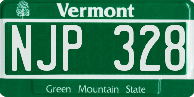 VT license plate NJP328